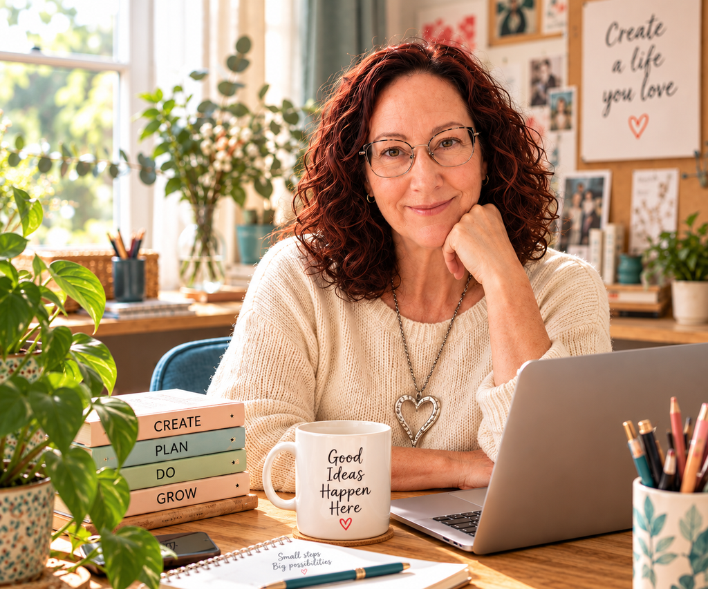 Tanya working creatively at her desk